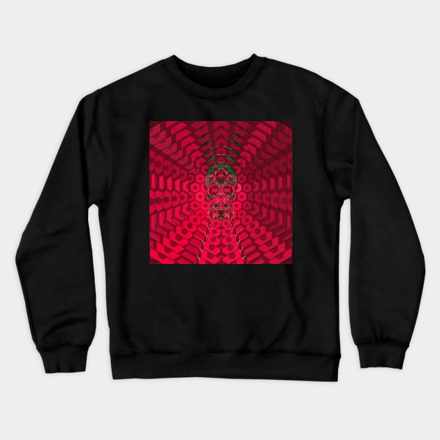 Electroluminated Skull Radiate - Raspberry Crewneck Sweatshirt by Boogie 72